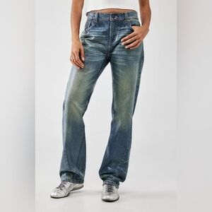 BDG Urban Outfitters NWT 90’s Metallic Waxed Loose Straight Jeans Women’s 27x32